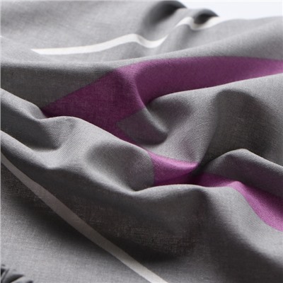 Простыня на резинке 1.5-спальная «Этель. Сиренево-серые зигзаги», 140×200+25 см, поплин