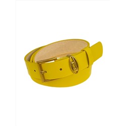 Ремень женский  из искусственной кожи, цвет желтый
