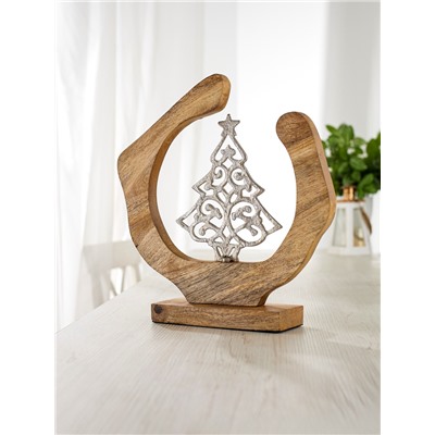 Сувенир интерьерный в деревянном кольце «Ёлочка», 25×8×28 см