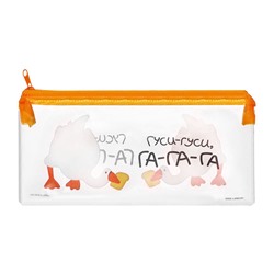 Пенал школьный, плоский, ПВХ, 9.5×20.5 см «Гуси-гуси»