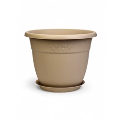 Горшок для цветов с поддоном «Рябина», 22 л, пластиковый, цвет латте