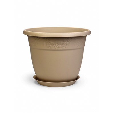 Горшок для цветов с поддоном «Рябина», 22 л, пластиковый, цвет латте