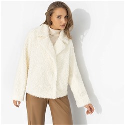 Полупальто на подкладе, Слишком заметна (белый шоколад, oversize, 42-48)