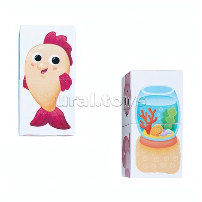 Кубики пластмассовые Умные кубики "Где мой домик?" 6 шт (18 картинок) Baby Toys