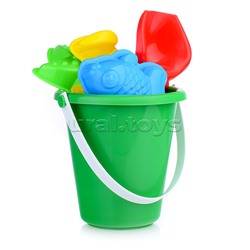 Песочный набор 5пр.(ведро детское мини, совок, 3 формы д/песка)