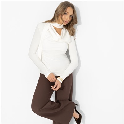 Лонгслив с креативным воротником, Гламур на максималках