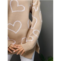 Джемпер удлиненный "Сердца"