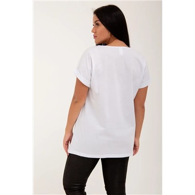 Футболка без рисунка с отворотами на рукавах, хлопок 100%, Арт. 561 НАТАЛИ, 1070918