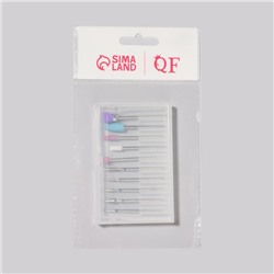 Фрезы для маникюра в пластиковом органайзере, 10 шт.