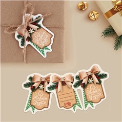 Шильдик декоративный на подарок «С Новым годом!», 6.5×10 см