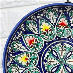Ляган узбекский Риштанская керамика «Узоры», d=25 см, синий МИКС
