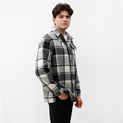 Рубашка мужская в клетку MIST, размер 50, черный/белый