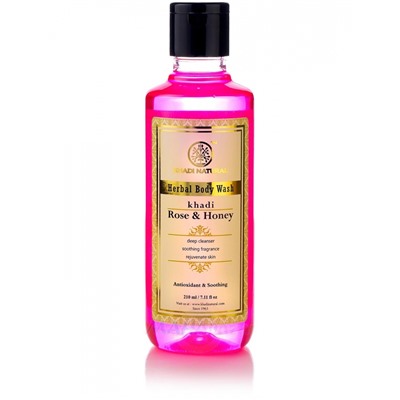 Khadi Natural Гель для душа с Медом и экстрактом Розы 210мл