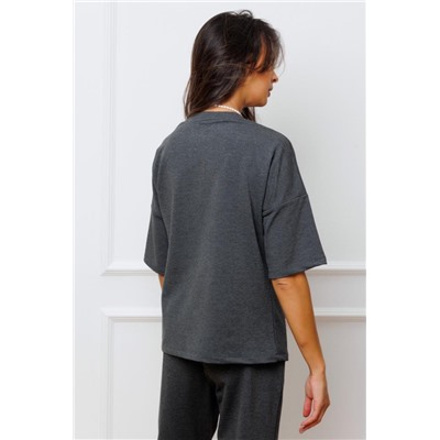 Футболка 342 женская с вышивкой (Темно-серый)