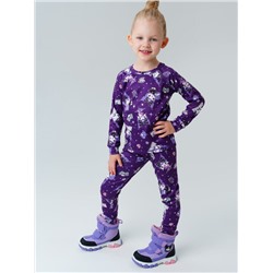 Термокомплект трикот. для девочек: фуфайка (футболка) с длин. рук, брюки