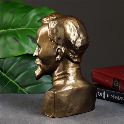Бюст «Дзержинский», гипс, фигурка под бронзу, 12×22×8 см