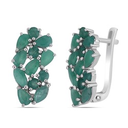 Серьги, изумруд берилл, Жаден