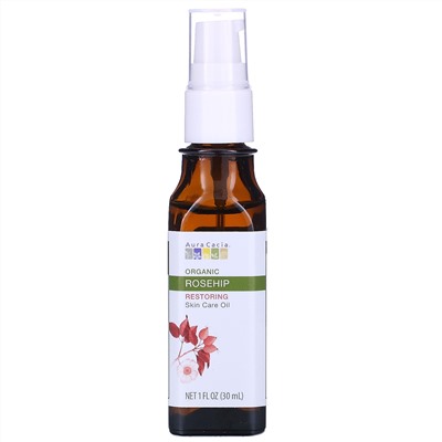 Aura Cacia, Органическое уходовое масло для кожи, Restoring, шиповник, 1 ж. унц. (30 мл)