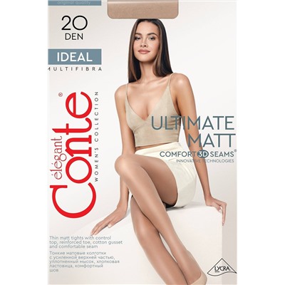 CONTE IDEAL 20 Матовые Колготки женские с эффектом пудры «ultimate matt» CONTE ELEGANT, 1236058
