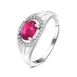 Кольцо, рубин корунд кабошон, SL-RIC7