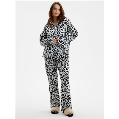 Пижама женская (рубашка, брюки) KAFTAN «Муслин: leopard», размер 48-50