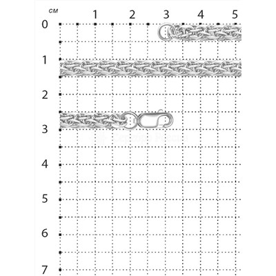 Цепь из серебра Каре родированная, сечение 0,7 каре0,7