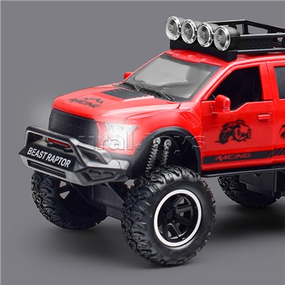 Машина с прицепом и лодкой (свет, звук) в коробке