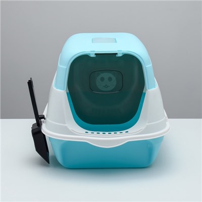 Туалет закрытый 2-в-1 со съёмным верхом 34×50×33 см, голубой