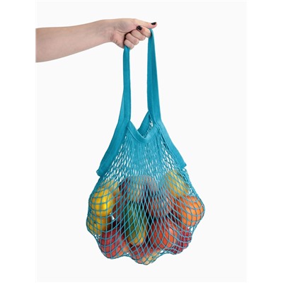 Сумка-авоська плетёная, клетка 1.5 см, синяя