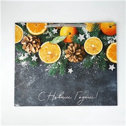 Пакет подарочный новогодний ламинированный «С Новым годом», XL 49×40×19 см