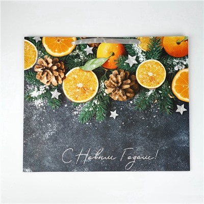 Пакет подарочный новогодний ламинированный «С Новым годом», XL 49×40×19 см