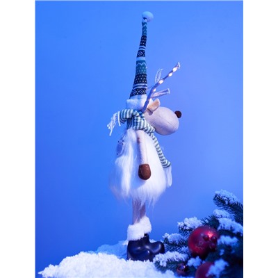 Фигура текстиль «Новогодний лосик» 58 см, 10 LED, от батареек CR2032×1, свечение тёплое белое