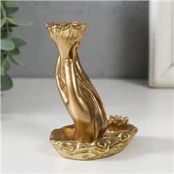 Подставка для благовоний, конусов «Цветок в руке», полистоун, 7×5.5×9 см