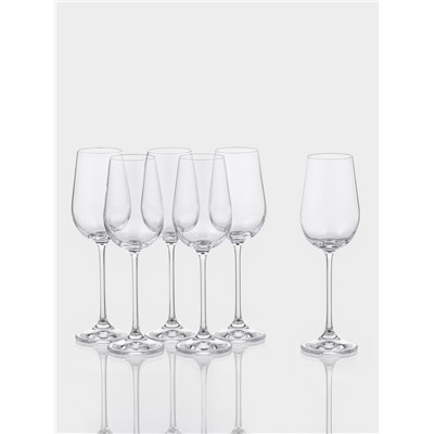 Бокалы для шампанского «Пион», 150 мл, набор 6 шт., стекло, прозрачные