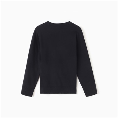 Джемпер для мальчика школьный, цвет чёрный, рост 122 см