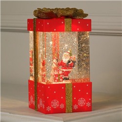 Светодиодная фигура «Подарок красный» 10×19×10 см, пластик, батарейки ААх3 (не в комплекте), USB, свечение тёплое белое
