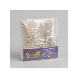 Гирлянда «Мишура» 5 м роса, IP20, серебристая нить, 100 LED, свечение мульти, USB