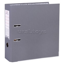Папка с арочным механизмом A4 75 мм PP разобранная, металлическая окантовка, запечатка форзаца, наварной карман с этикеткой, серая
