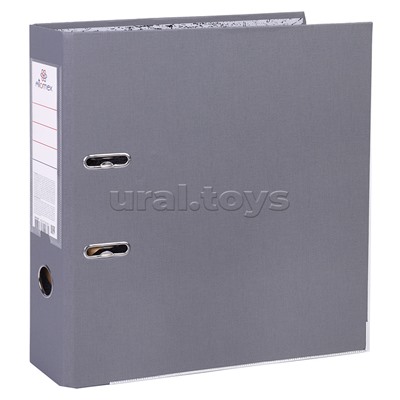 Папка с арочным механизмом A4 75 мм PP разобранная, металлическая окантовка, запечатка форзаца, наварной карман с этикеткой, серая