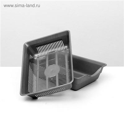 Туалет глубокий с сеткой 36×25×9 см, серый