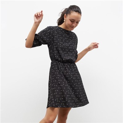 Платье женское мини MINAKU: Green trend, чёрное, размер 44