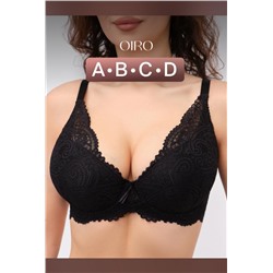 Бюстгальтер кружевной OIRO с пуш-ап ALICE 1032 (Черный)