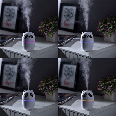 Увлажнитель воздуха Luazon HM-15 «Панда», ультразвуковой, 220 мл, с подсветкой, USB, белый