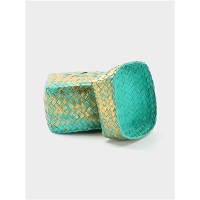 Корзинка плетёная «Голден мини», 12×12×10 см, голубая