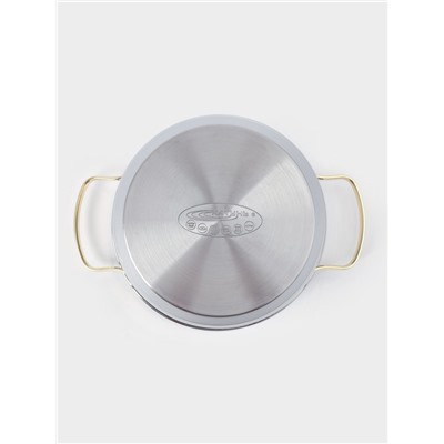 Кастрюля Катунь «ЭЛИС ГОЛД», 3.5 л, 20×12.5 см, стеклянная крышка, нержавеющая сталь, ручки золотистые