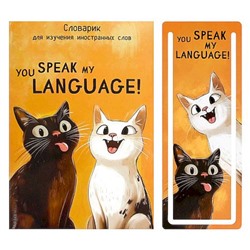 Тетрадь-словарик для изучения иностр. слов А6 32л "ДВА КОТА" + закладка 70000 Феникс
