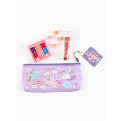 Косметика детская «Спелая клубничка» для девочек: тени 6 цветов, блеск прозрачный 10 г, заколки для волос