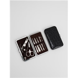 Набор маникюрный «Рептилия», 8 предметов, в футляре, чёрный