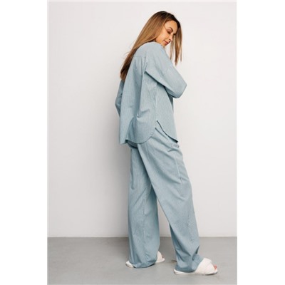 Костюм домашний брючный с рубашкой 394BLU (Голубой)