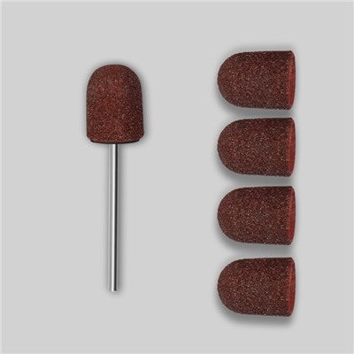 Набор для аппаратного маникюра и педикюра, основа, колпачки 5 шт., d=13×19 мм, абразивность 180